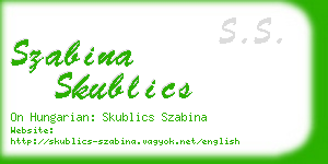 szabina skublics business card